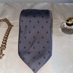 Chadwicks Gray Tie with Red and Gold Dots